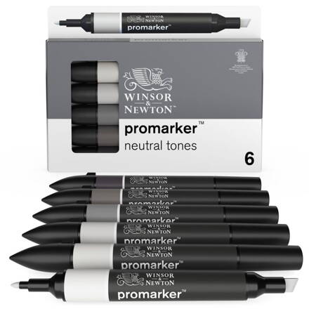 Winsor & Newton ProMarker - neutral tones, 6 ks