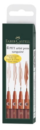 Pitt Artist pen Faber-Castell - sanguine, 4 ks