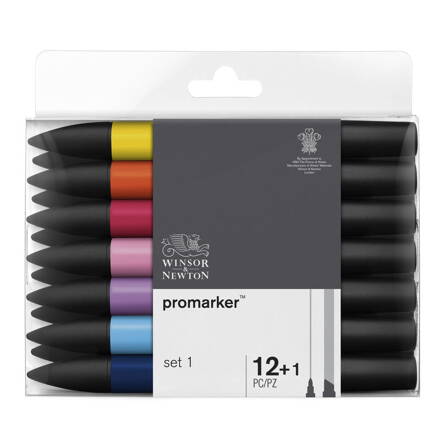 Winsor & Newton ProMarker - základné odtiene set1, 12 ks