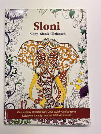 Antistresová omaľovánka A4 - slony