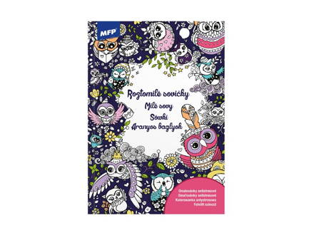 Antistresová omaľovánka A4 - milé sovy