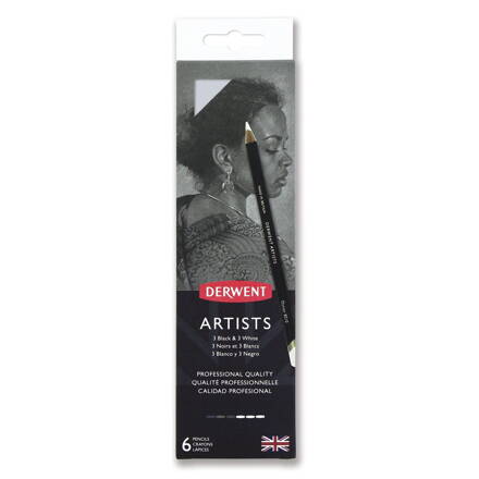 Derwent - Artists umelecké pastelky Black & White - 6ks