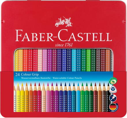 Faber-Castell - Grip pastelky v plechovej krabičke, 24 ks