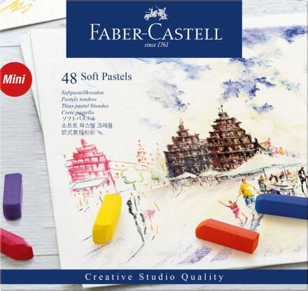 Mini suchý mäkký pastel Faber-Castell, 48 ks - hranatý