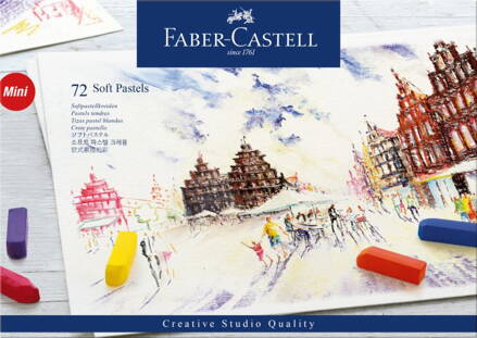 Mini suchý mäkký pastel Faber-Castell, 72 ks - hranatý