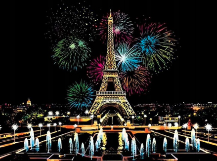 Vyškrabávací obrázok v tube - Eiffelova veža 75x52 cm