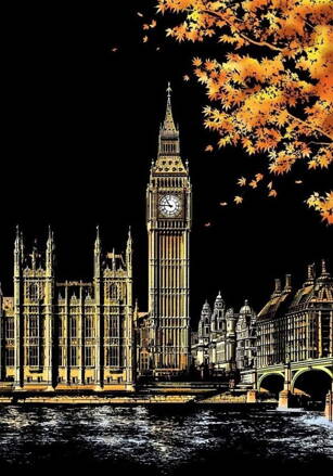 Vyškrabávací obrázok - Big Ben 40,5x28,5cm