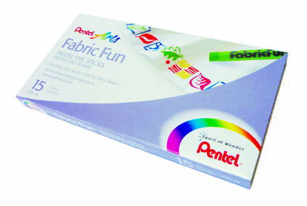Pentel Arts Fabric Fun - voskovky na textil, 15 ks